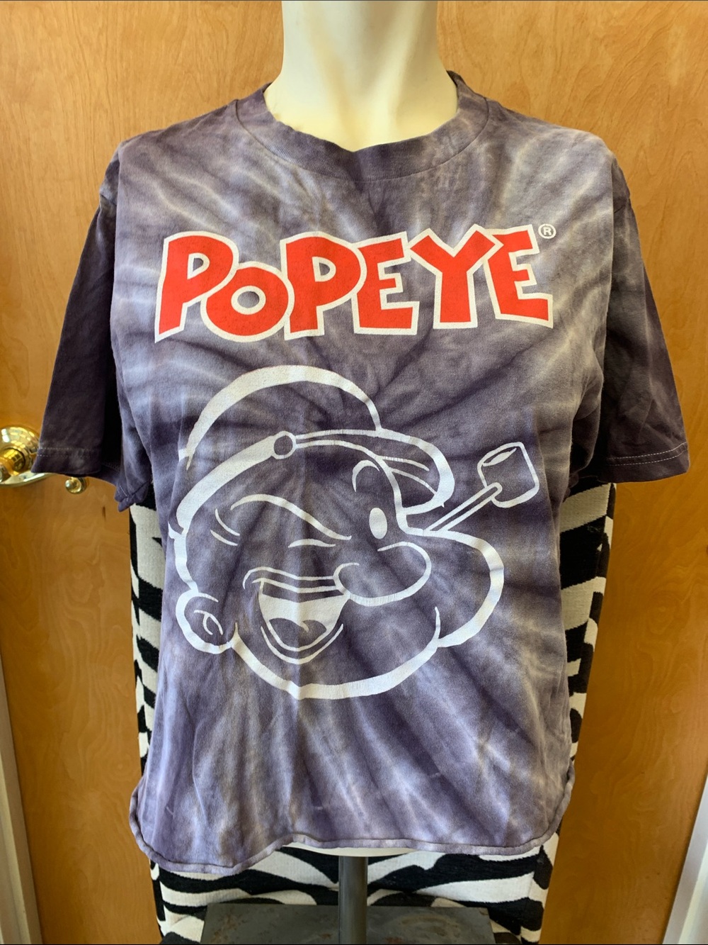 Popeye Tie-Dye Crop Top in Purple